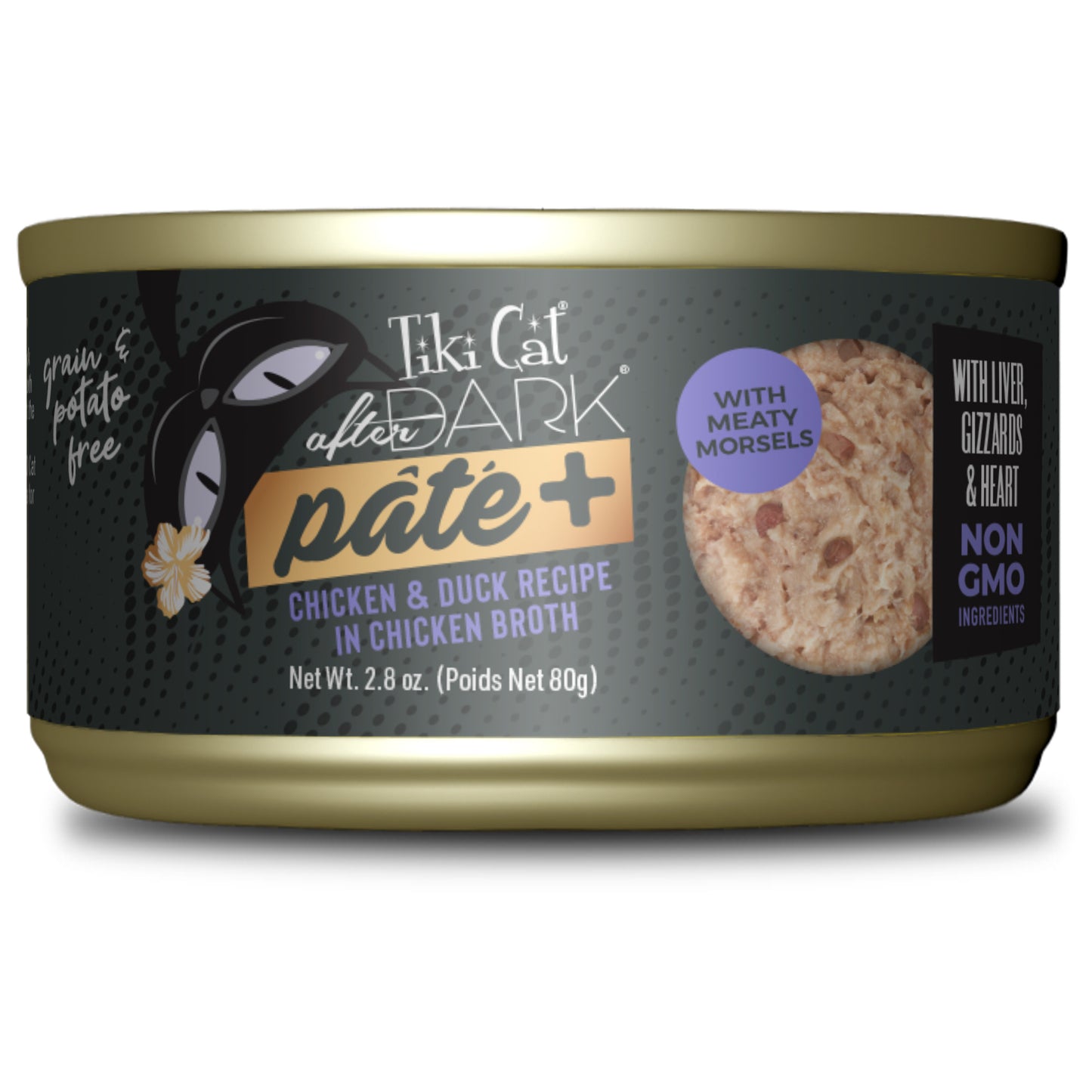 Tiki Cat After Dark Pate Wet Cat Food Chicken & Duck 2.8 oz. Can