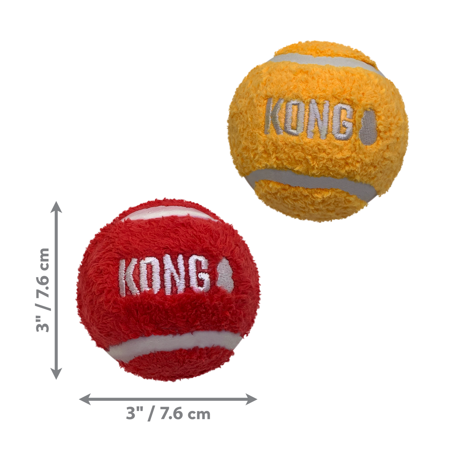 Kong Dog Toy Sport Softies Balls 2pk Assorted Large