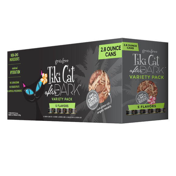 Tiki Cat After Dark Wet Cat Food Variety Pack 2.8oz Cans (12 Count)