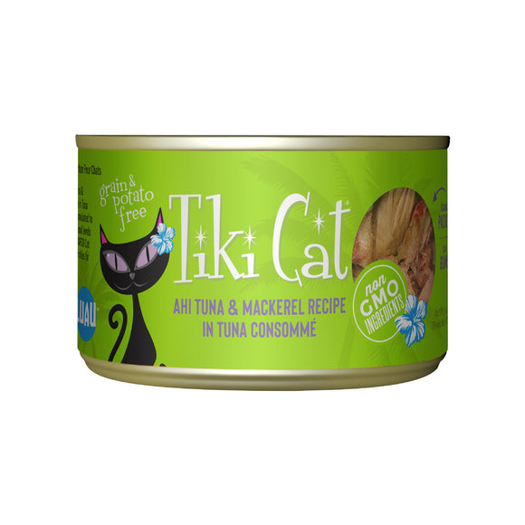 Tiki Cat Luau Wet Cat Food Ahi Tuna & Mackerel 6oz Can