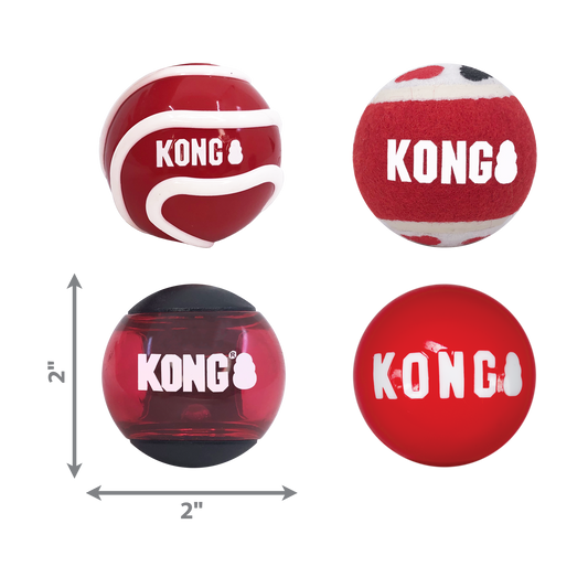 Kong Dog Toy Signature Balls 4pk Small