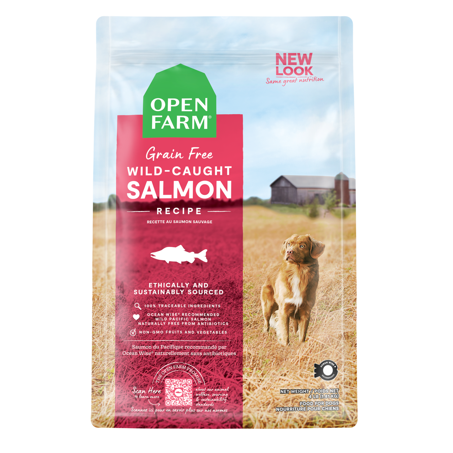 Open Farm Wild-Caught Salmon Grain Free Kibble For Dogs 11lb Bag