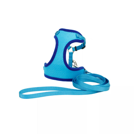 Coastal Comfort Soft 7-10in Adjustable Cat Harness with 6Ft Leash Blue Lagoon