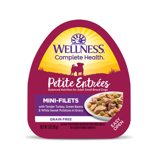 Wellness Petite Entrées Mini-Filets With Tender Turkey Green Beans & White Sweet Potatoes in Gravy 3oz Cup