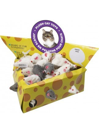 Spot Ethical Pet Cat Toy Plush White Or Grey Mice, Single