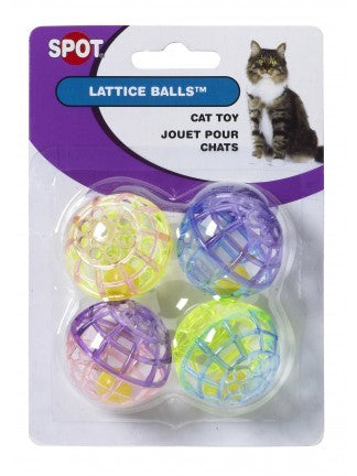 Spot Ethical Pet Cat Toy Lattice Balls With Bell 4Pk