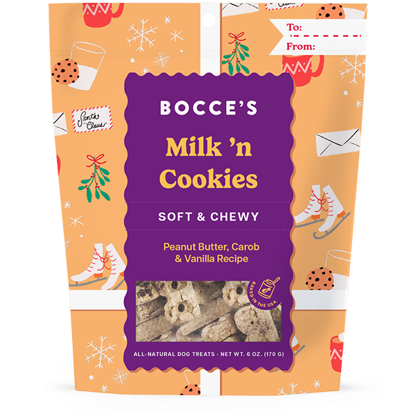 Bocce's Holiday Soft & Chewy Milk 'n Cookies Dog Treat 6oz