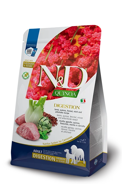 Farmina N&d Grain Free Dry Dog Food Digestion Quinoa Lamb Medium 5.5 lb