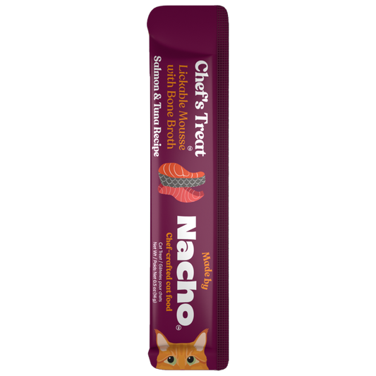 Nacho Lickable Mousse Cat Treat Salmon & Tuna Recipe .5oz