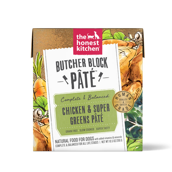 The Honest Kitchen Butcher Block Pâté: Chicken & Super Greens Wet Dog Food 10.5oz