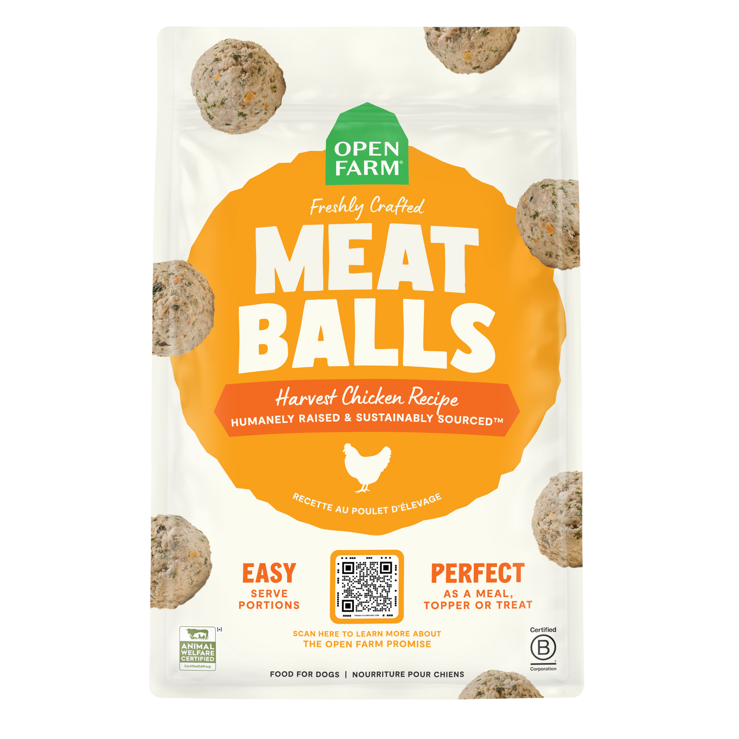 Open Farm Open Farm Freshly Crafted Meatballs - Harvest Chicken Recipe 36oz Bag