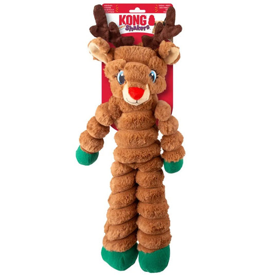 KONG Holiday Shakers Plush Dog Toy Crumples Reindeer eXtra Large
