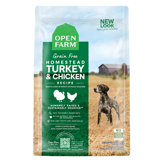 Open Farm Homestead Turkey & Chicken Recipe Grain Free Kibble For Dogs 4lb Bag
