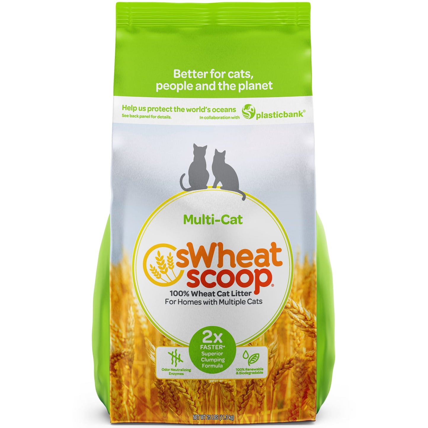 sWheat Scoop Multi-Cat Natural Clumping Wheat Cat Litter  28lb