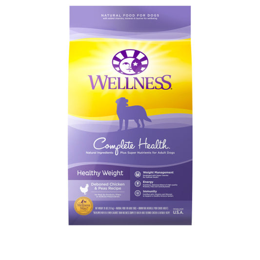Wellness Complete Health Dry Dog Food Healthy Weight Deboned Chicken & Peas Recipe 24lb Bag