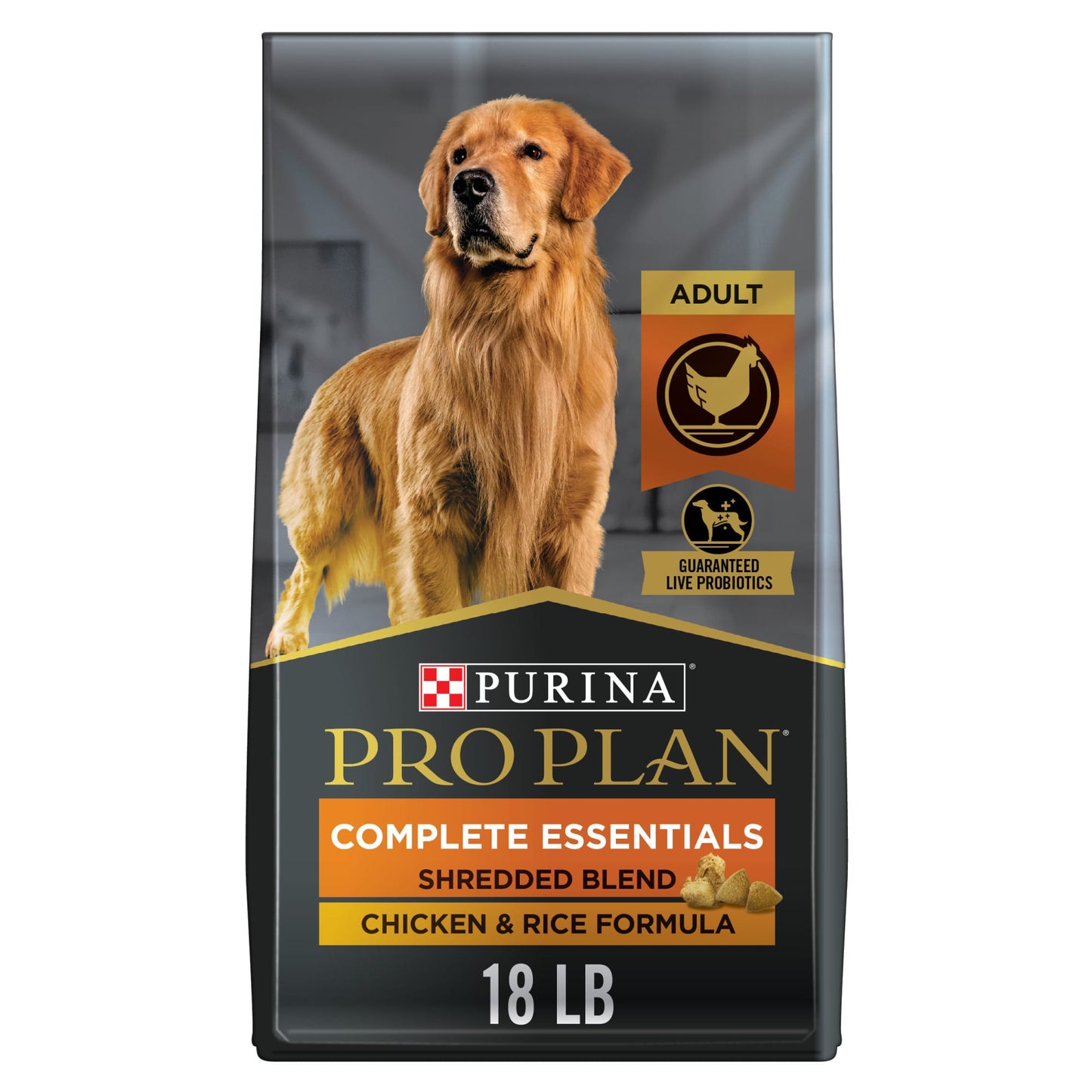 Purina Pro Plan High Protein Dog Food Shredded Blend Chicken & Rice Formula  5 lb. Bag