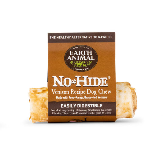 Earth Animal No-Hide Venison Roll Dog Chew Treat 4in