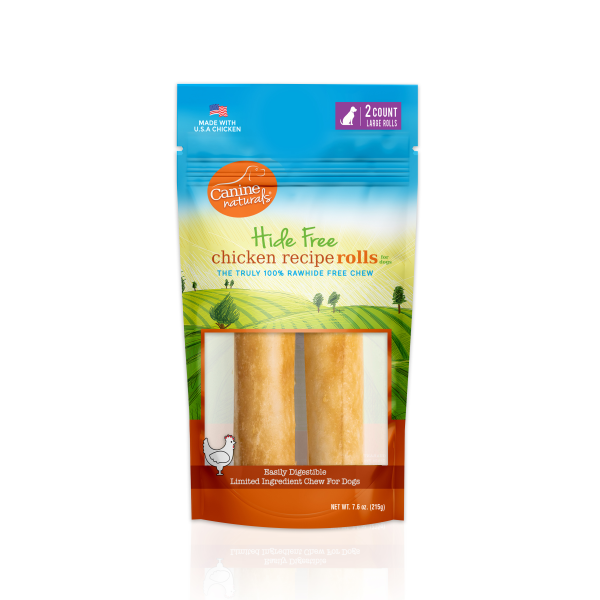 Canine Naturals Hide-Free Chicken Rolls Large 7in 2pk