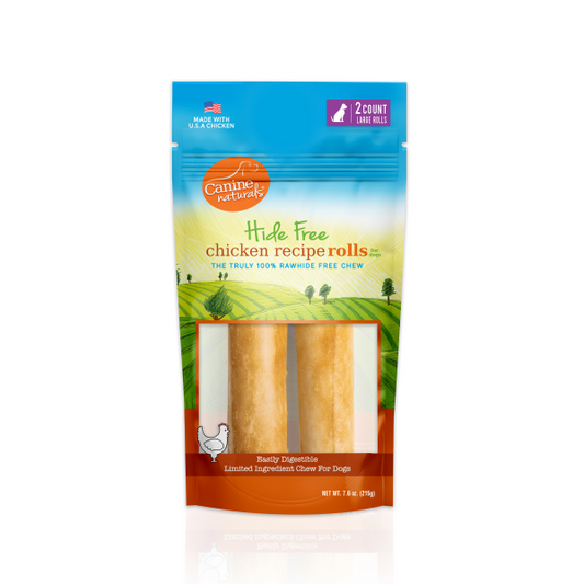 Canine Naturals Hide-Free Chicken Rolls Large 7in 2pk