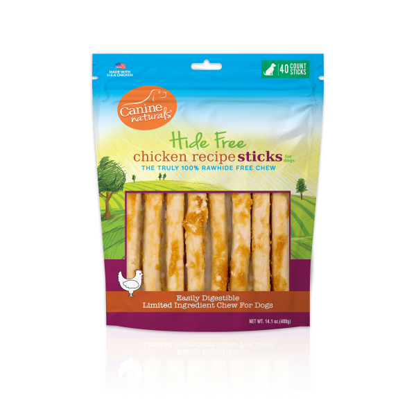 Canine Naturals Hide-Free Chicken Sticks 5in 40pk