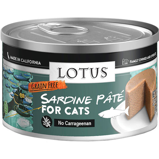 Lotus Wet Cat Food Pate Grain Free Sardine 2.75oz