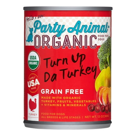 Party Animal Organic Grain-Free Turn Up Da Turkey Wet Dog Food, 13 oz