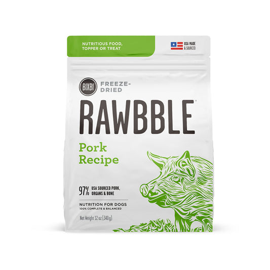 Bixbi Rawbble Pork Recipe Freeze-Dried Dog Food 12oz