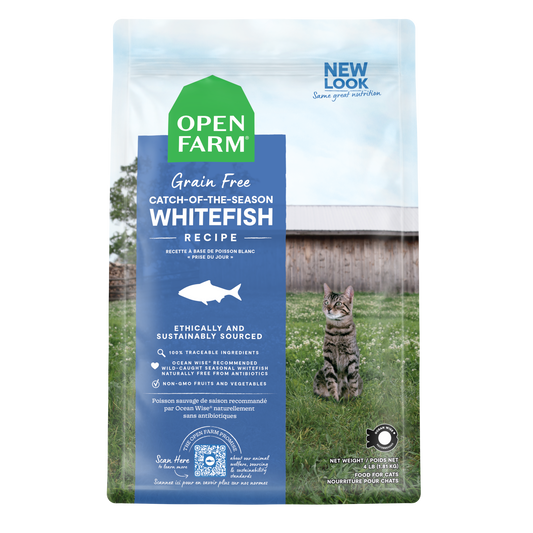 Open Farm Catch Of The Season Whitefish Recipe Grain Free Kibble For Cats 4lb Bag