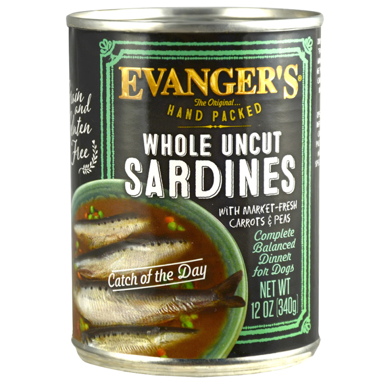Evanger's Whole Sardines Grain-Free Wet Dog Food, 13 Oz Can