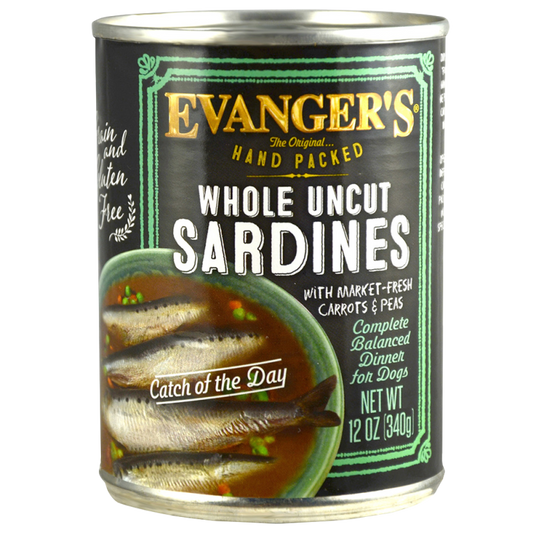 Evanger's Whole Sardines Grain-Free Wet Dog Food, 13 Oz Can