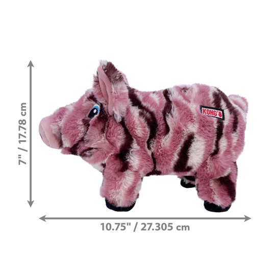 Kong Dog Toy Low Stuff Stripes Pig Medium