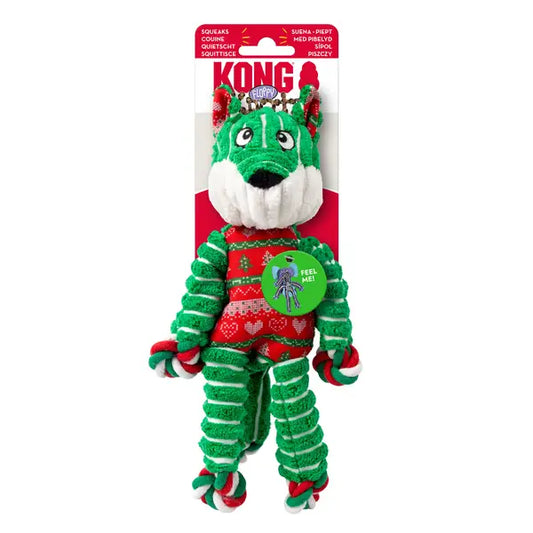 KONG Holiday Floppy Knots Fox Dog Toy Small