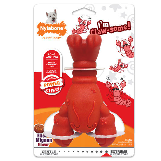 Nylabone Power Chew Lobster Dog Toy Filet Mignon Lobster Medium/Wolf