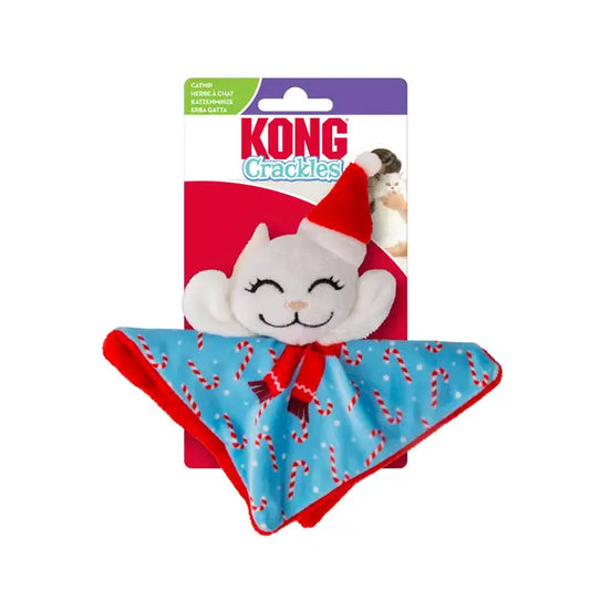 KONG Holiday Crackles Cat Toy 5.5in Santa Kitty