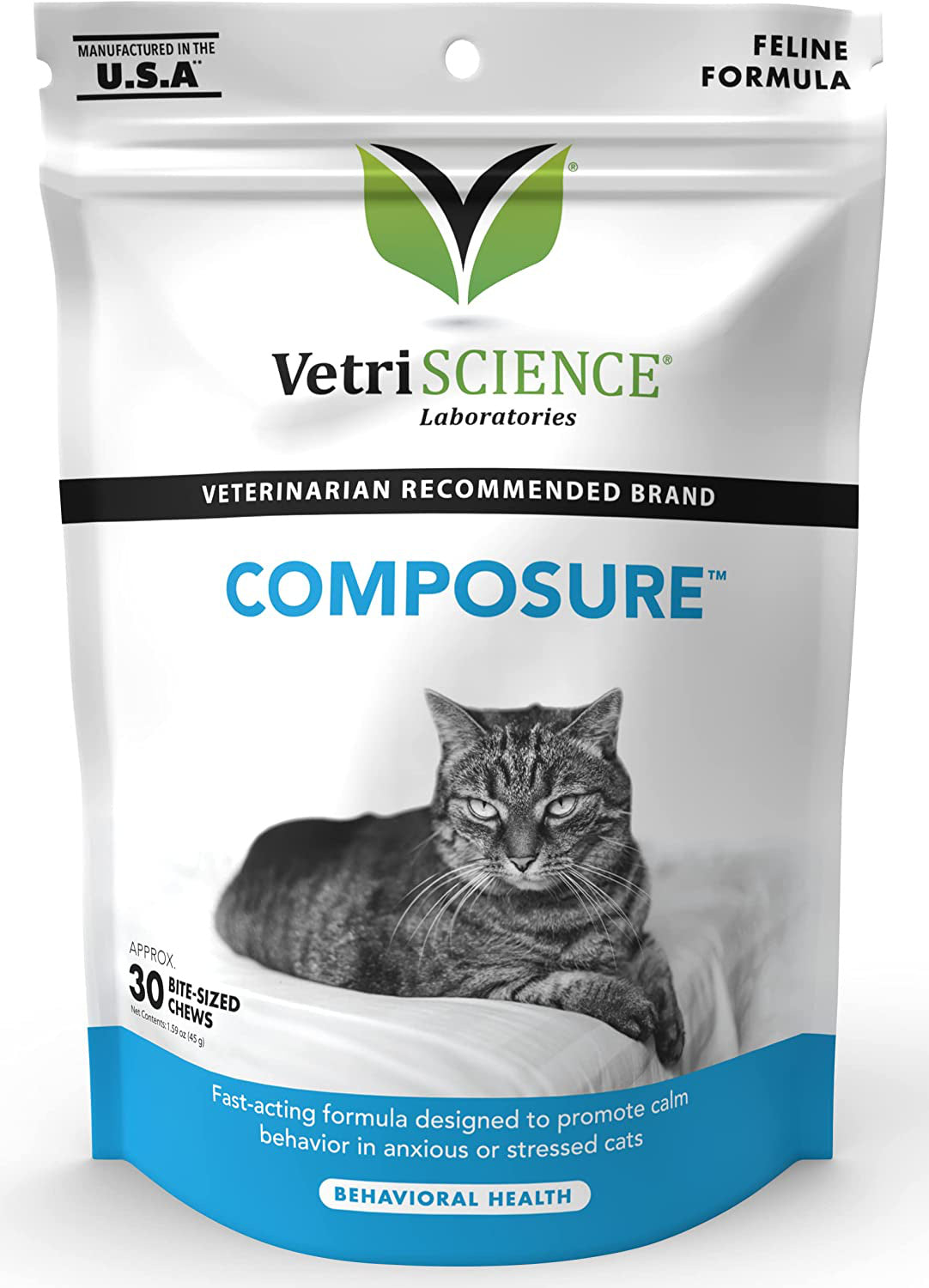 VetriScience Composure Calming Supplement for Cats 30ct