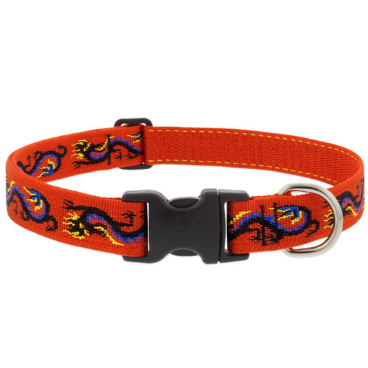 Lupine Pet Dog 1 In Wide 12-20 In Adjustable Collar Microbatch Lucky Dragon