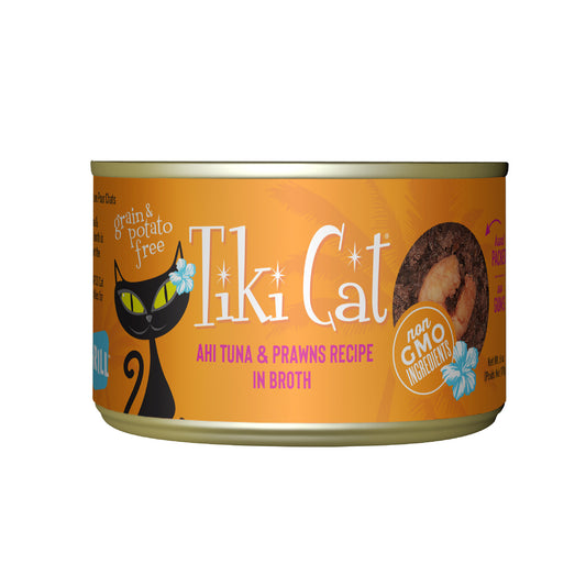 Tiki Cat Grill Wet Cat Food, Ahi Tuna & Prawns, 6oz Can