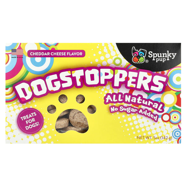 Spunky Pup, Dogstoppers, Treats For Dogs, Cheddar Cheese, 5 oz