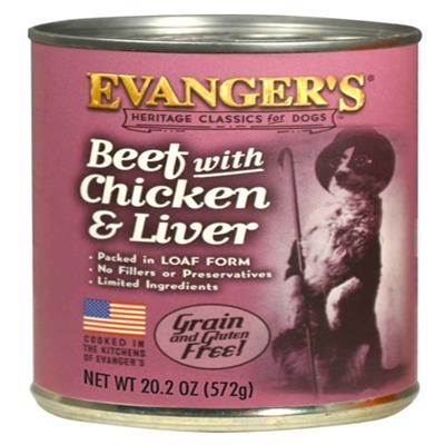 Evangers Heritage Classic Beef Chicken And Liver Canned Dog Food 20.2oz