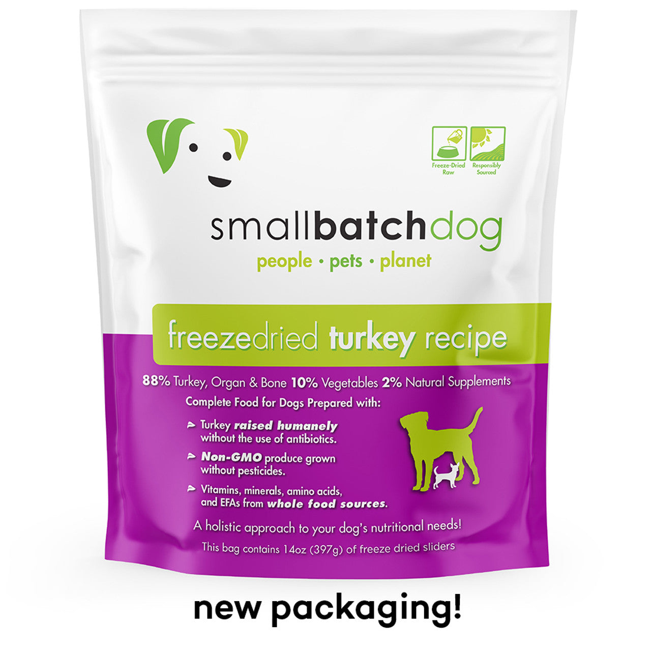 Smallbatch Turkey Recipe Sliders Freeze-Dried Dog Food 14oz