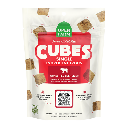 Open Farm Cubes Beef Liver Single Ingredient Treats For Dogs 3oz Bag