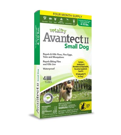 Vetality Avantect Ii Flea And Tick For Dogs 0.064 Fl. Oz 4 Count