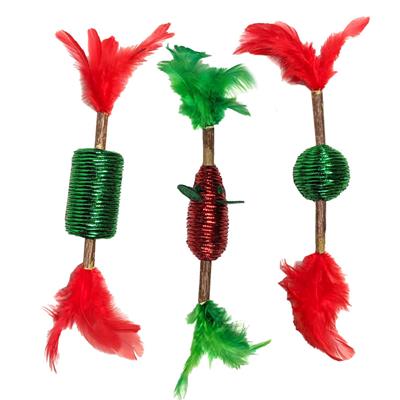 Spot Holiday Silver Vine Cat Corded Stick Toy Assorted 8in