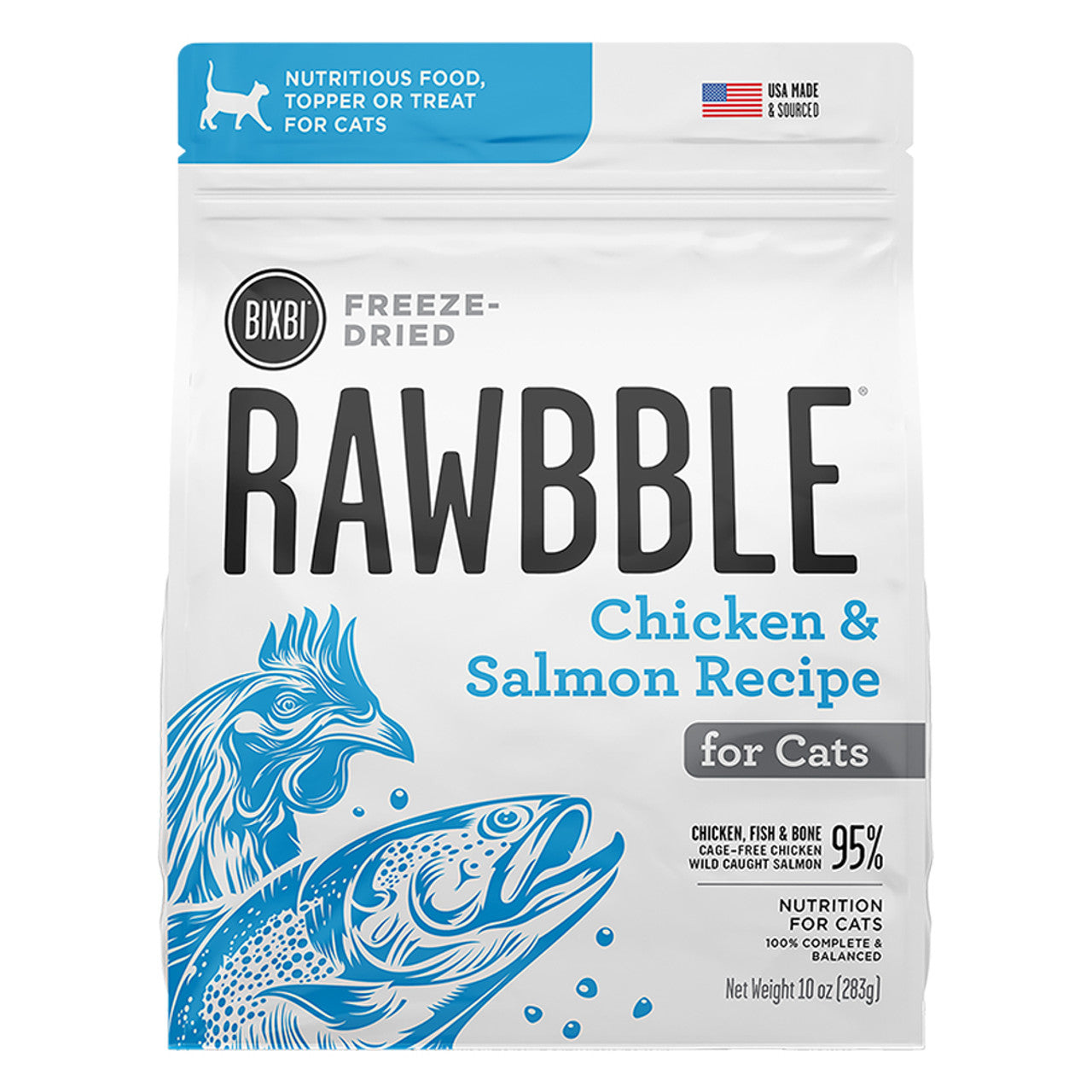 Bixbi Rawbble Freeze-Dried Cat Food 10oz Salmon