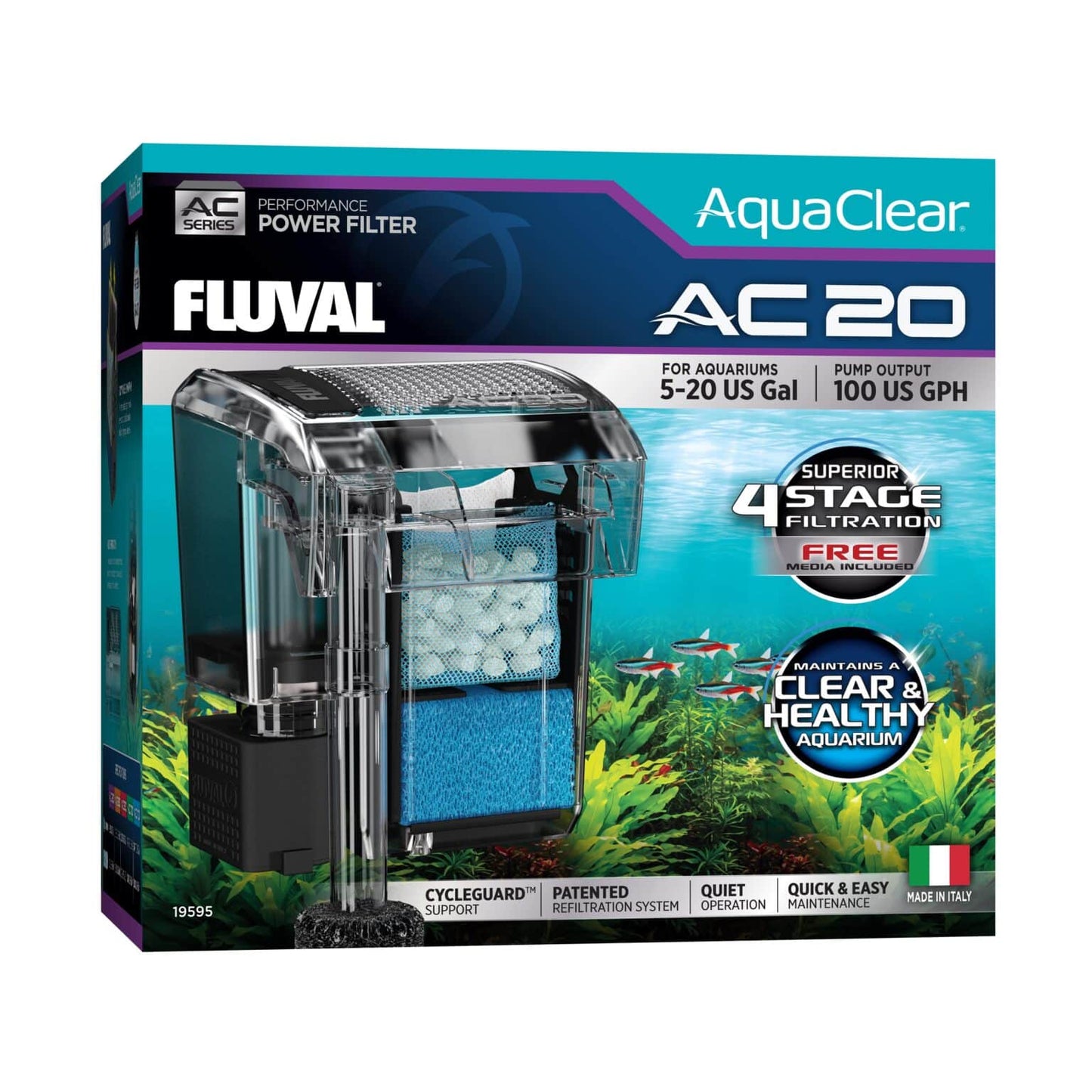 Hagen Fluval Aquaclear AC20 Power Filter, 5-20 US Gal