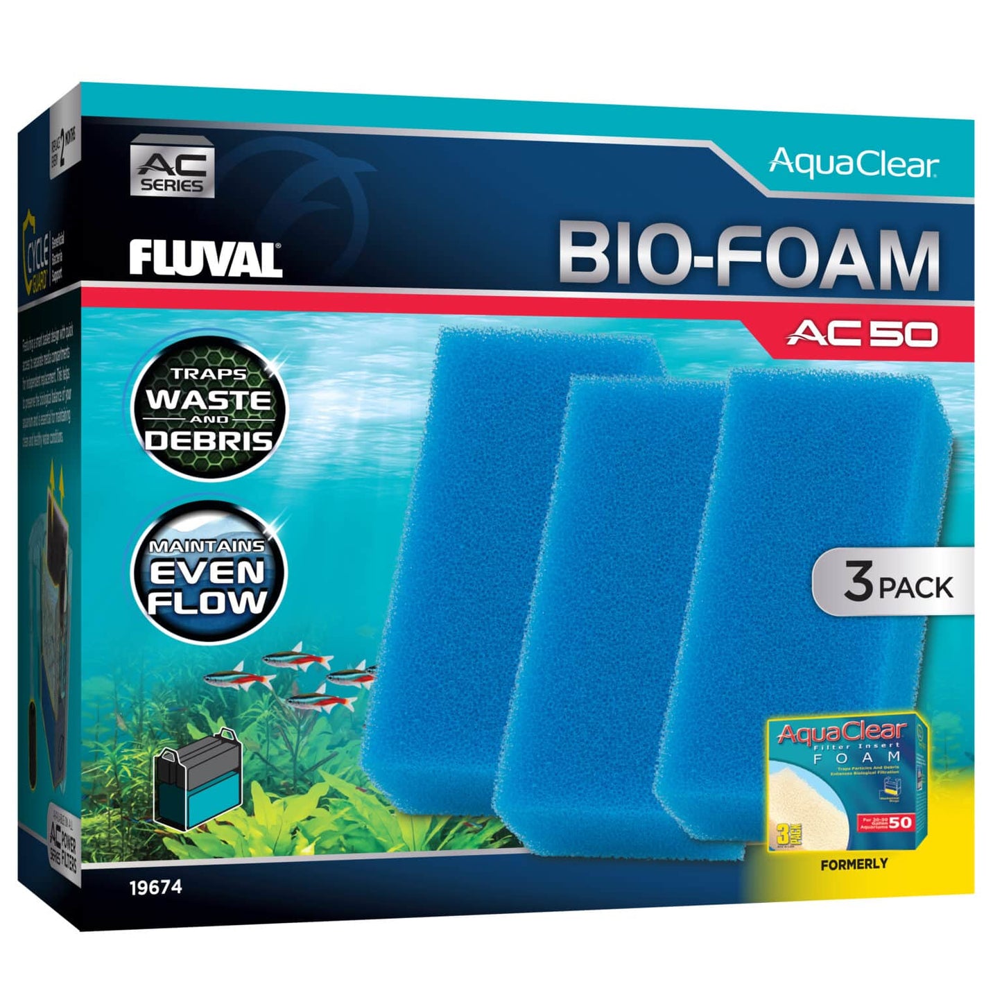 Hagen Fluval Aquaclear Bio-Foam for AC50 Power Filter 3pk