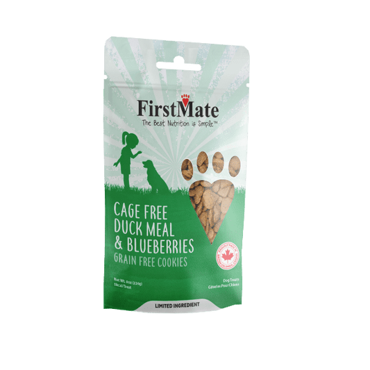 First Mate Cookies for Dogs Grain Free 8oz Duck and Blueberry