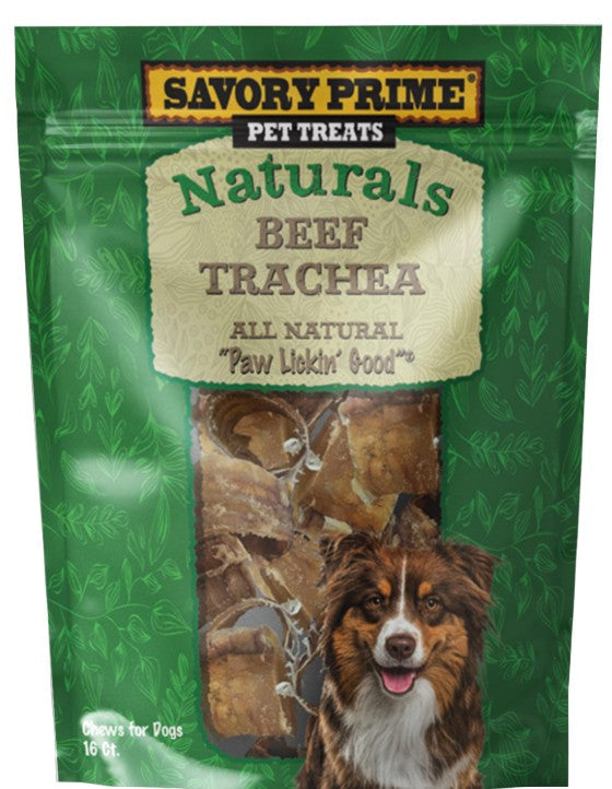 Savory Prime Naturals Dog Treat Beef Trachea 16 ct