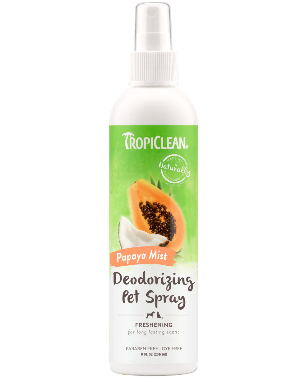 TropiClean Papaya Mist Deodorizing Spray for Pets, 8oz