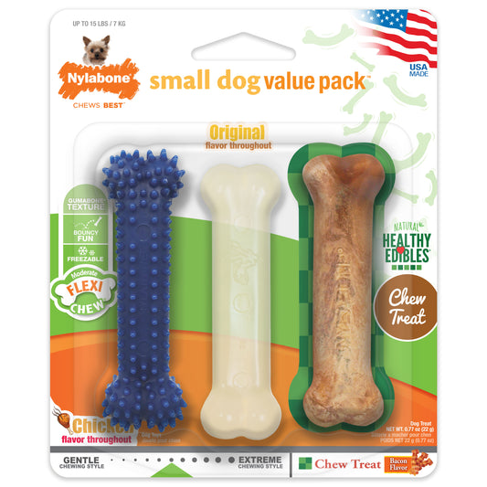 Nylabone Healthy Edibles and Flexi Chew Value Pack Variety X-Small/Petite